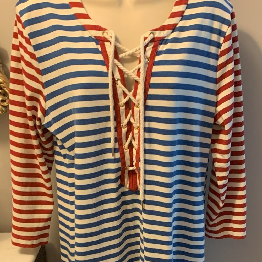 J. Crew Striped Lace-Up Dress